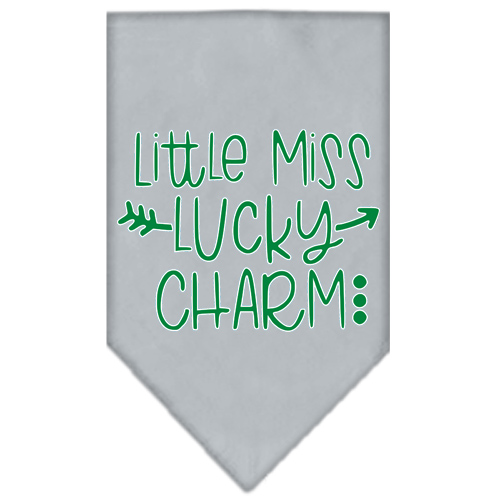 Little Miss Lucky Charm Screen Print Bandana Grey Small